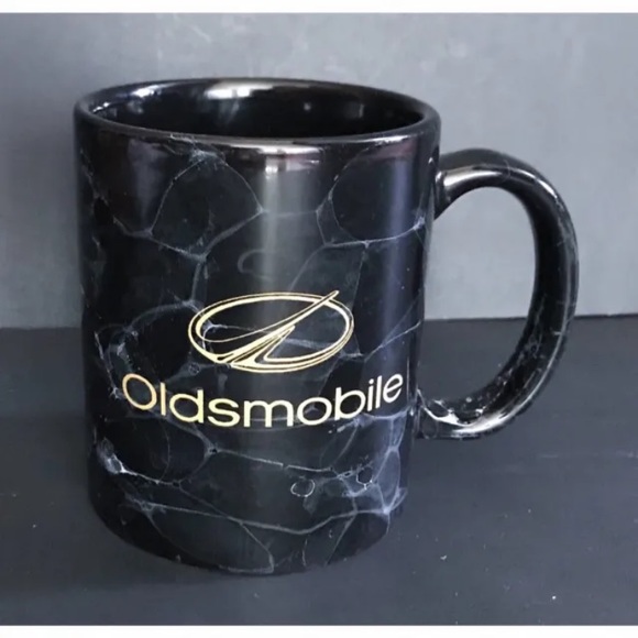 Linyl Oldsmobile Logo Mug Coffee Cup Black Marbled Car Make